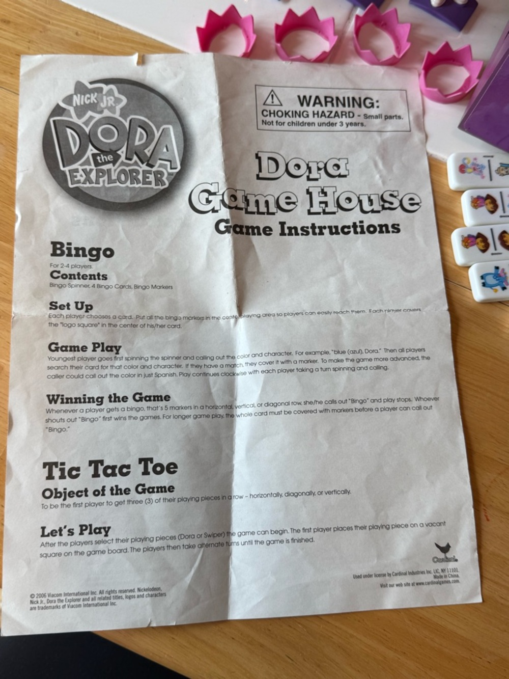 Vintage Y2K Dora the Explorer Game House- Checkers Dominos Bingo +  2006 Viacom - Picture 11 of 16